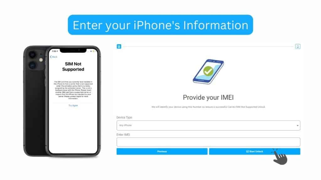 Enter your iPhone Info