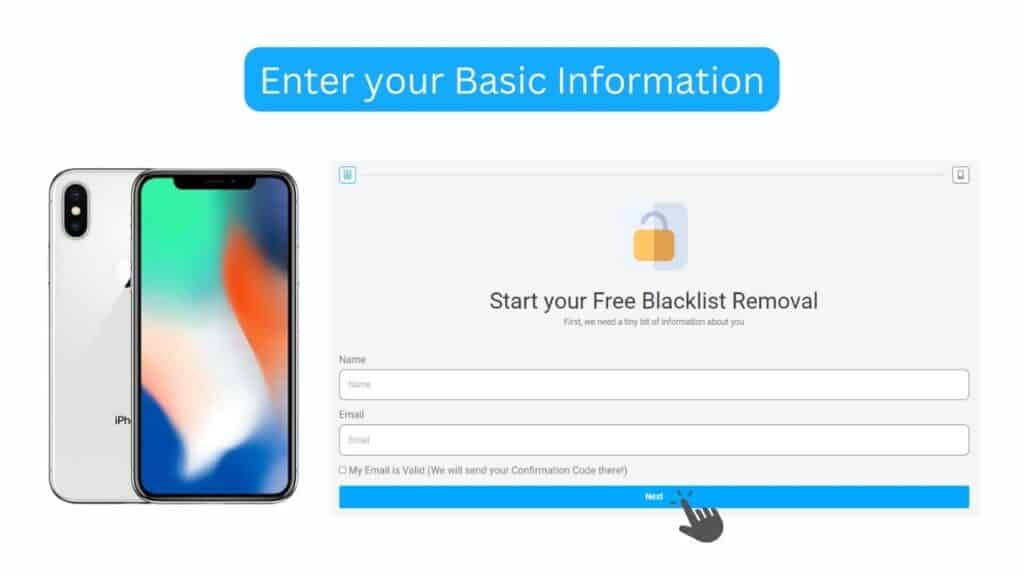 Enter your Basic Info to Start iPhone X IMEI Blacklist Removal and Bad ESN Fix