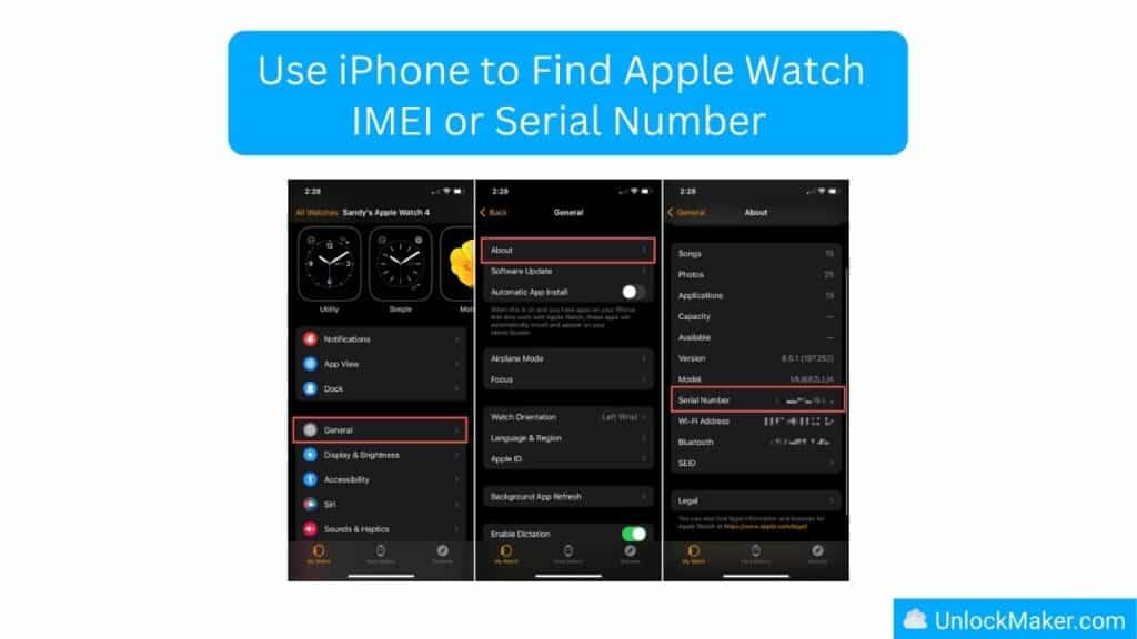 How to Use iPhone to Find Apple Watch IMEI or Serial Number